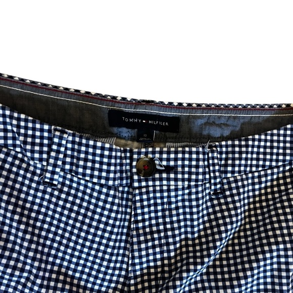 Tommy Hilfiger Navy White Gingham Straight Leg Pants Size 10 - Picture 2 of 7